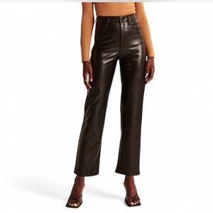 Abercrombie & Fitch Vegan Leather Pants 32 Short/14S High Waisted Comfort Wear